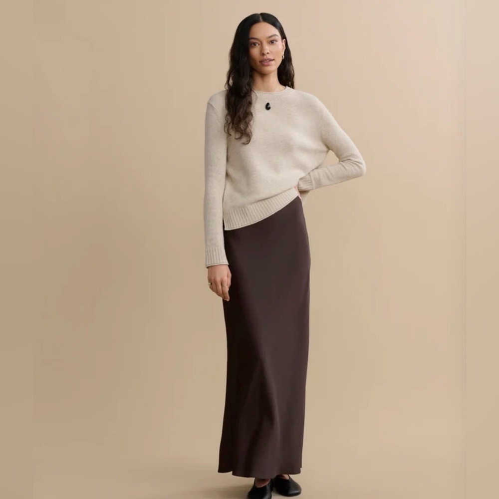 NWT Jenni Kayne Sweater Everyday Crewneck Wool Blend in Oatmeal Cream - Picture 4 of 11